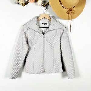 Samuel Dong Diamond Quilted Lightweight Gray Jacket Size Small